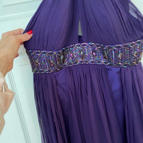 Marc Bouwer purple silk beaded gown - Picture 5 of 8